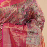 Pastel Kanjivaram Saree With Contrast Border