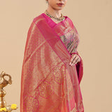 Pastel Kanjivaram Saree With Contrast Border