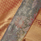 Fern Green Kanjivaram Saree With Floral Weaving