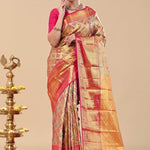 Multi-Color Kanjivaram Saree With Geometrical Patterns