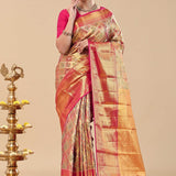 Multi-Color Kanjivaram Saree With Geometrical Patterns