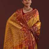 Golden Kanjivaram Tissue Saree With Designer Border