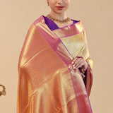 Light Gold Kanjivaram Saree With Jaal Weaving