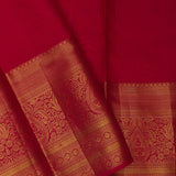 Red Kanjivaram Silk Saree With Geometrical Design