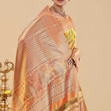 Yellow Kanjivaram Saree With Contrast Border