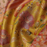 Yellow Kanjivaram Saree With Contrast Border