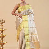 Cold Turkey Kanjivaram Saree With Gold Border