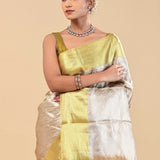 Cold Turkey Kanjivaram Saree With Gold Border