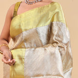 Cold Turkey Kanjivaram Saree With Gold Border
