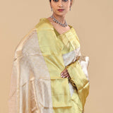 Cold Turkey Kanjivaram Saree With Gold Border