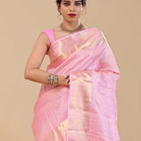 Lavender Rose Pink Kanjivaram Silk Saree