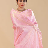 Lavender Rose Pink Kanjivaram Silk Saree