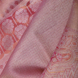 Pink Kanjivaram Tissue Saree With Intricate Weave