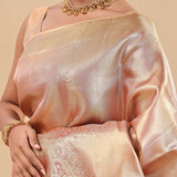 Brown Rust Kanjivaram Saree With Designer Border