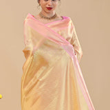 Vanilla Gold Kanjivaram Silk With Pale Border