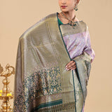Amethyst Purple Kanjivaram Saree With Contrast Border