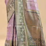 Amethyst Purple Kanjivaram Saree With Contrast Border