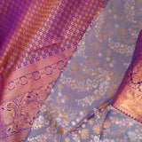 Periwinkle Purple Kanjivaram Saree With Floral Jaal