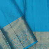 Vivid Sky Blue Kanjivaram Saree With Floral Jaal
