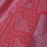 Dark Coral Pink Kanjivaram Saree With Floral Design