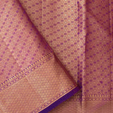 Dark Purple Kanjivaram Saree With Vertical Patterns