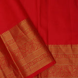 Milano Red Kanjivaram Silk Saree With Gold Zari Border
