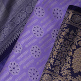 Lavender Kanjivaram Silk Saree With Floral Pattern