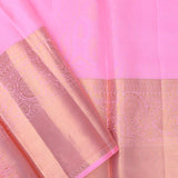 Wine Berry Kanjivaram Silk Saree With Contrast Pink Border