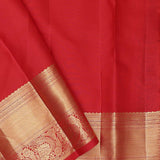 Orange Kanjivaram Saree With Khadi Border