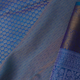 Blue Kanjivaram Silk Saree With Brocade Design