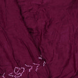 Burgundy Satin Bandhani Saree