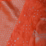 Orange Silk Bandhani Saree
