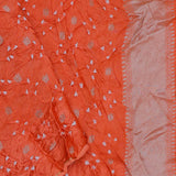 Orange Silk Bandhani Saree