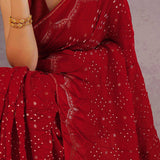 Red Silk Bandhani Saree