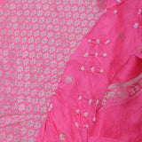 Creamy Pink Silk Bandhani Saree