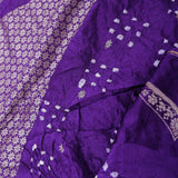Indigo Violet Silk Bandhani Saree