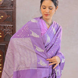 Medium Purple Silk Bandhani Saree