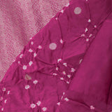 Red Violet Silk Bandhani Saree