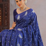 Midnight Bandhani Silk Saree