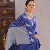 Midnight Bandhani Silk Saree
