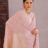 Light Pink Bandhani Silk Saree