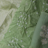 Pista Green Bandhani Silk Saree