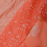 Coral Orange Bandhani Silk Saree