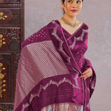 Burgundy Bandhani Silk Saree