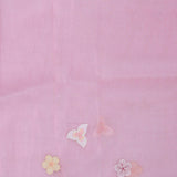 Pink Organza Saree With Embroidery Work