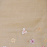 Light French Beige Organza Saree With Embroidery Work