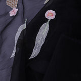 Black Organza Saree With Embroidery Work
