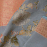 Dark Electric Blue Banarasi Tissue Saree