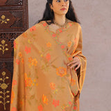 Persian Orange Banarasi Saree With Scallop Border