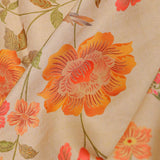 Buttercream Beige Banarasi Saree With Scallop Border